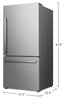 Hisense 31.3" 22.3 Cu. Ft. Bottom-Mount Refrigerator - Stainless Steel - RB22A2FSE | Réfrigérateur Hisense de 22,3 pi³ et de 31,3 po à congélateur inférieur - acier inoxydable - RB22A2F…