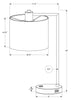 19" Black Metal Table Lamp with USB Charging|Lampe de table de 19 po en métal noir avec recharge USB