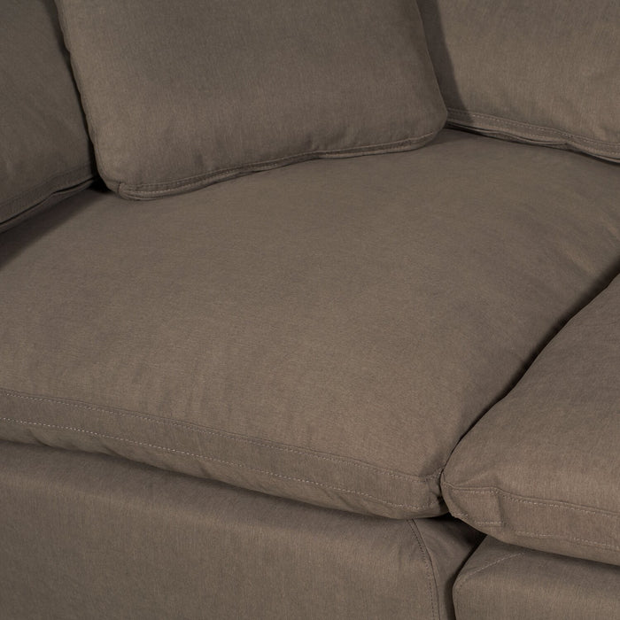 Eclipse Modular 8-Piece Linen-Look Fabric Sectional with Reversible Feather Down Cushions - Slate Grey