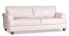 Chateau d’Ax Vita 87" 100% Genuine Leather Sofa with Diamond Pattern Stitching and Wood Legs - Smoke White | Sofa Vita de Château d’Ax de 87 po en cuir 100 % véritable avec coutures à motif de diamant et pattes en bois - blanc fumée