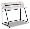 Lawson 47.25\" Office Desk with Small Hutch - White Marble-Look