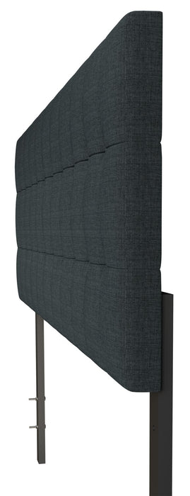 Ellis Upholstered Headboard in Charcoal Fabric, Button Tufted - Full Size