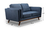 Kassia Linen-Look Loveseat - Blue 