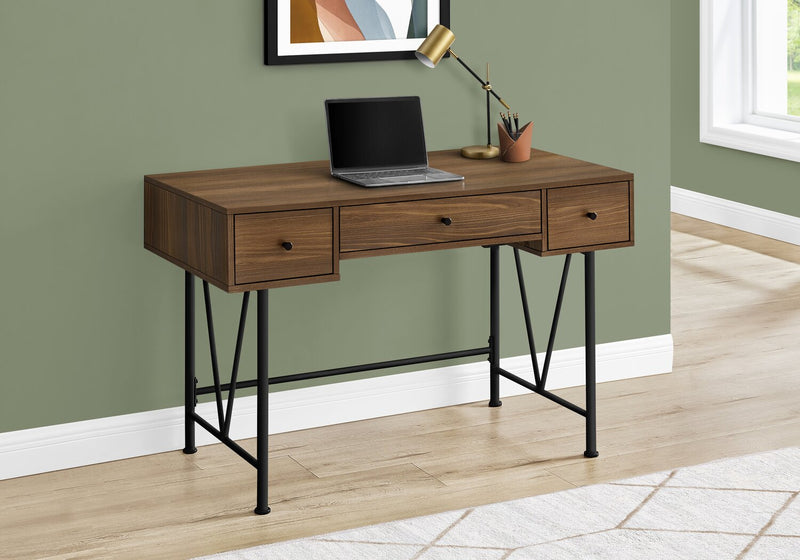Shia 47.25\" Office Desk with 3-Drawers - Walnut