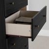Lake Bedroom Chest of Drawers, 5-Drawer, 29"W x 52"H, Made in Canada, Glam - Black | Commode verticale somptueuse Lake de 29 po (L) x 52 po (H) à 5 tiroirs pour la chambre à coucher, fabriquée au Canada - noire