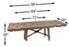 Cedar Extension Dining Table, Pine Wood, Trestle-Base, 72-96"W - Brown | Table de salle à manger extensible en cèdre, bois de pin, piètement à tréteaux, largeur 183-244 cm - Brun