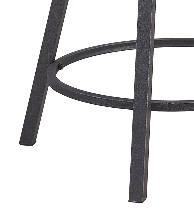 Mila Counter-Height Stool with Swivel Seat & Vegan Leather Fabric, 25\"H, Metal - White