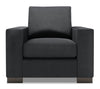 Made in Canada Sofa Lab Customizable Track 38\" Linen-Look Fabric Chair with Track Arms - Pax Pepper Grey