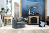 Midi Chenille Swivel Cuddler Chair - Plush Thunder 