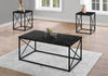 Kasey 3-Piece Coffee and Two End Tables Package - Black 