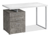 Clayton 47.25\" Reversible Office Desk with 3-Drawers - White/Concrete-Look