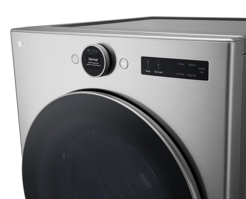 LG 7.4 Cu. Ft. Smart Gas Dryer with Steam - Graphite Steel - Stackable - DLGX5501V