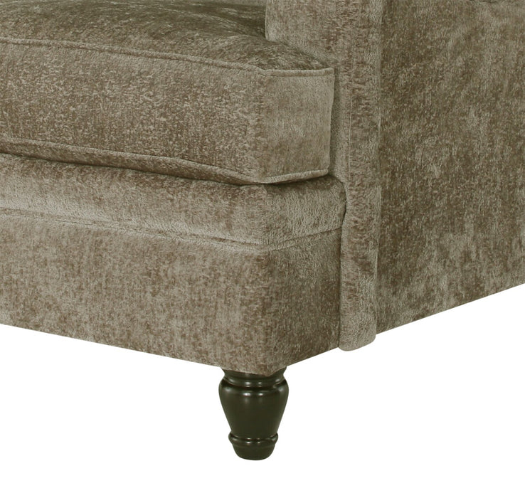 Made in Canada Bellmont 64\" Chenille Fabric Loveseat with Reversible Cushions and Wood Legs - Toffee Brown