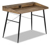 Jeremy 47.25\" Office Desk with Small Hutch - Brown