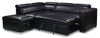 Drake 3-Piece Leather-Look Fabric Left-Facing Sleeper Sectional - Black 