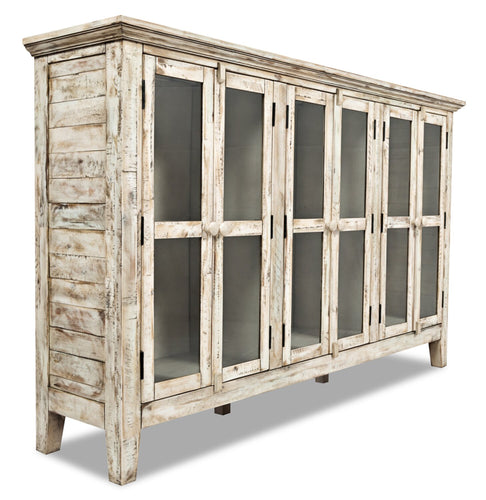 Rocco 70" 6-Door Large Accent Cabinet - Cream