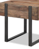 Manchester 22" Rustic Chairside Table with Storage - Brown Wood with Iron Base|Table de fauteuil rustique Manchester de 22 po avec rangement - bois brun avec base en fer