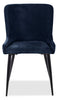 Lexi Dining Chair with Velvet-Look Fabric, Metal - Blue | Chaise de salle à manger Lexi en tissu d’apparence velours et en métal - bleue
