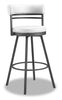 Mila Counter-Height Stool with Swivel Seat & Vegan Leather Fabric, 25"H, Metal - White | Tabouret 25 po bar Mila en tissu de cuir végétalien et en métal avec siège pivotant - blanc