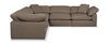 Eclipse 5-Piece Linen-Look Fabric Modular Sectional - Slate 