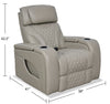 Elite Genuine Leather Power Recliner with Massage Function and Power Headrest - Grey 