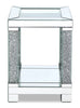 Berni End Table  - Glam style End Table in Silver Medium Density Fibreboard (MDF)