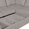 Scott Living Haven 3-Piece Left-Facing Chenille Fabric Sleeper Sectional with Storage Chaise - Grey | Sofa-lit sectionnel de gauche Haven de Scott Living 3 pièces en tissu de chenille avec fauteuil long de rangement - gris