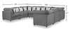 Scott Living Evolve Modular 8-Piece Linen-Look Fabric Sectional with Feather Down Cushions - Charcoal Grey | Sofa sectionnel modulaire Evolve de Scott Living 8 pièces en tissu d’apparence lin avec coussins en duvet et plumes - gris anthracite