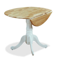 Hana Drop-Leaf Dining Table, Wood, Pedestal Base, 40