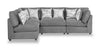 Scott Living Evolve Modular 4-Piece Linen-Look Fabric Pit Sofa Sectional with Feather Down Cushions - Charcoal