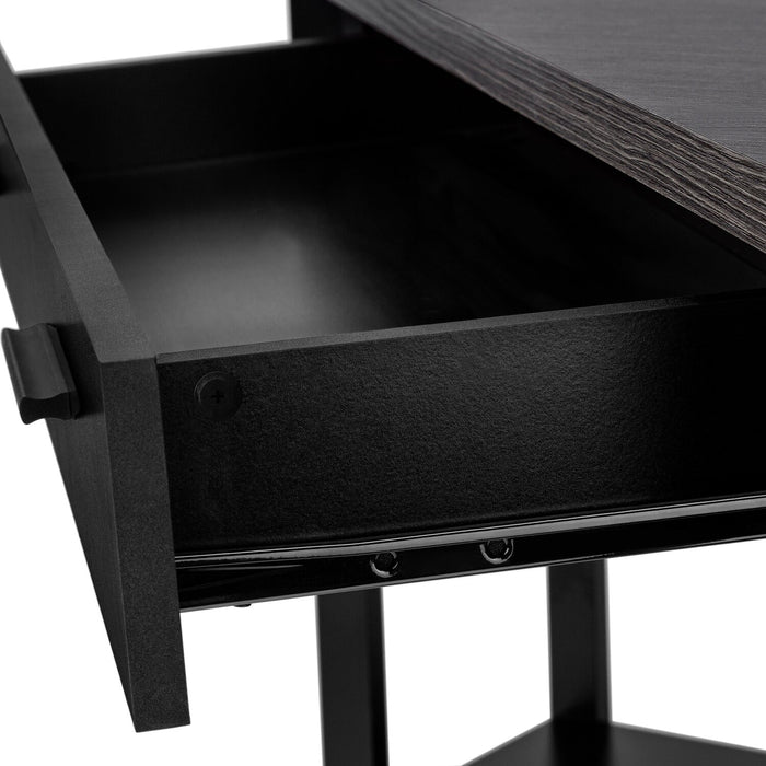 Christiana 42\" Corner Office Desk with Drawer - Black/Grey