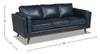 Vivia Top-Grain Genuine Leather Sofa - Navy 