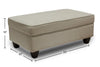 Scarlett Chenille Ottoman - Ecru 