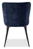Lexi Dining Chair with Velvet-Look Fabric, Metal - Blue | Chaise de salle à manger Lexi en tissu d’apparence velours et en métal - bleue