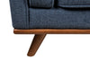 Kassia Linen-Look Loveseat - Blue 