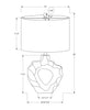 27" Cream Resin Rippled Sculptural Table Lamp|Lampe de table sculptée et ondulée de 27 po en résine crème