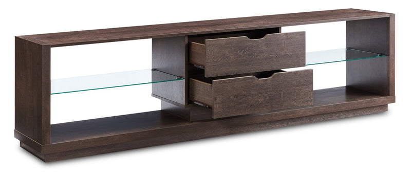 Alex 72\" Modern TV Stand with Storage and Cable Management for TVs up to 80\"- Walnut Oak