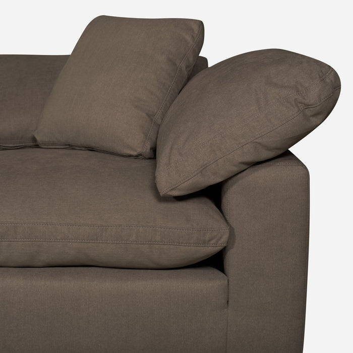 Eclipse Modular 8-Piece Linen-Look Fabric Sectional with Reversible Feather Down Cushions - Slate Grey