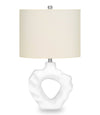 27\" Cream Resin Rippled Sculptural Table Lamp