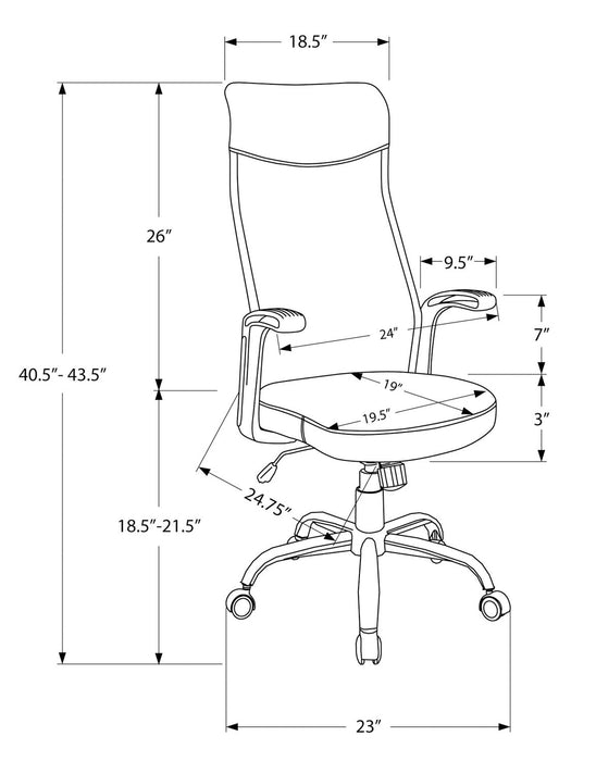 Roman 23\" Ergonomically Designed Office Chair - Black