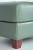 Chateau d’Ax Vita 31" 100% Genuine Leather Ottoman with Diamond Pattern Stitching and Wood Legs - Seafoam Green | Pouf Vita de Château d’Ax de 31 po en cuir 100 % véritable avec coutures à motif de diamant et pattes en bois - vert écume de mer
