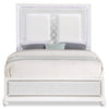 Ava Panel Bed with Headboard & Frame, LED, Glam, White - Queen Size | Lit à panneau Ava somptueux avec tête de lit, cadre de lit et éclairage à DEL, blanc - format grand …