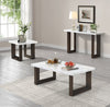 Silvia 22" Modern End Table - White and Grey Marble Look with Brown Wood Legs|Table de bout moderne Silvia de 22 po - imitation de marbre blanc et gris avec pattes en bois brun