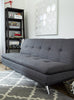 June Linen-Look Fabric Futon - Grey 
