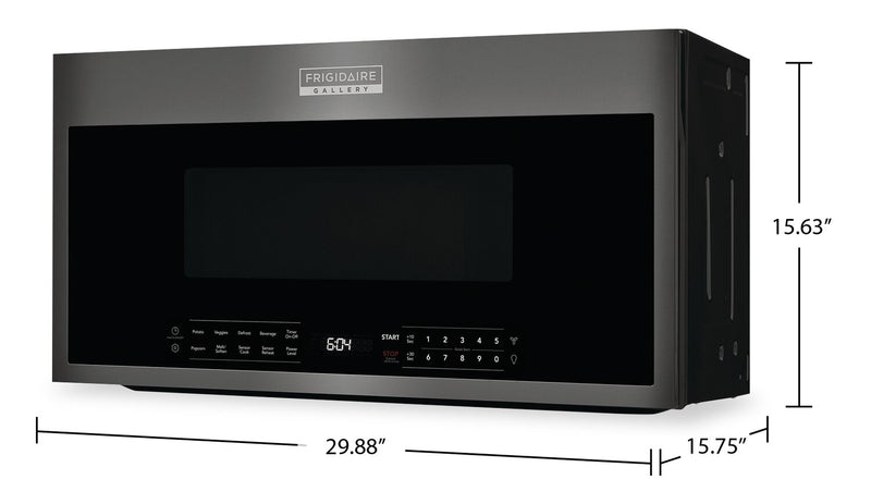 Frigidaire Gallery 1.9 Cu. Ft. Over-the-Range Microwave with Sensor Cook and Effortless Clean™ Interior - Smudge-Proof® Black Stainless Steel - GMOS1964AD