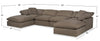 Eclipse 6-Piece Linen-Look Fabric Modular Sectional with 2 Ottomans - Slate 