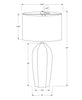 27" Cream Ceramic Table Lamp with Ivory Shade|Lampe de table de 27 po en céramique crème avec abat-jour ivoire