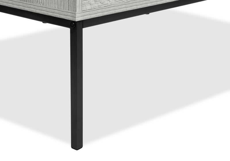 Bence 42\" Modern Lift Top Coffee Table with Storage - Taupe with Black Metal Legs