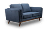 Kassia Linen-Look Loveseat - Blue 