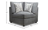 Evolve Linen-Look Fabric Modular Corner Chair - Charcoal 